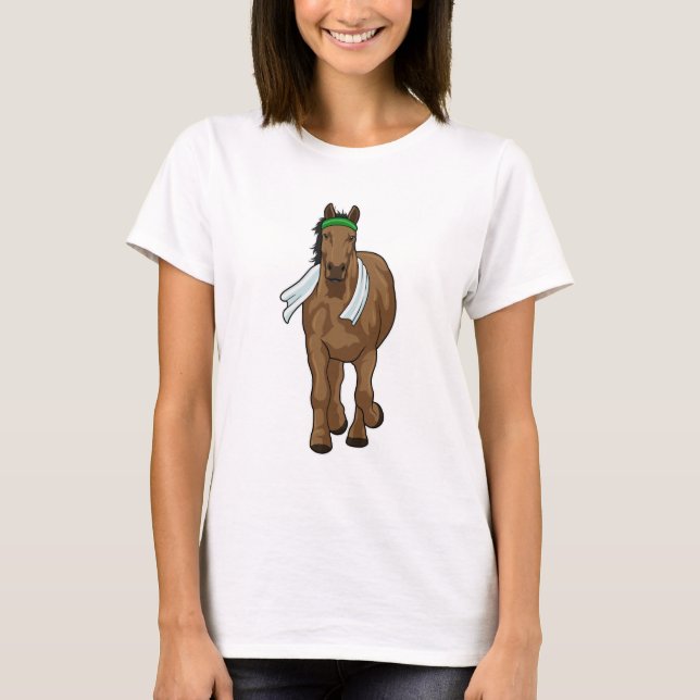 Horse as Runner with Towel T-Shirt (Front)