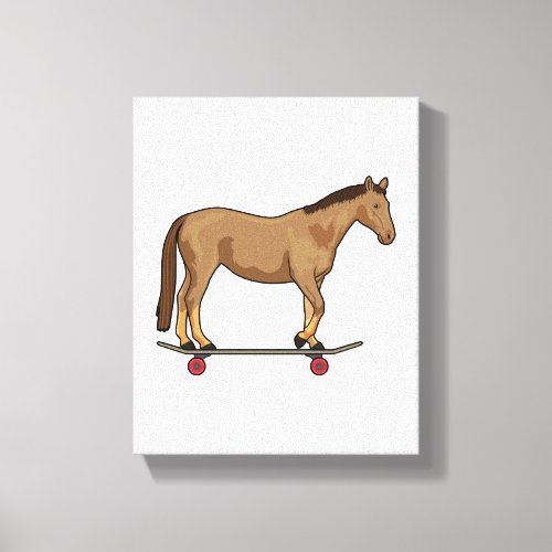 Horse as Skater on Skateboard Canvas Print