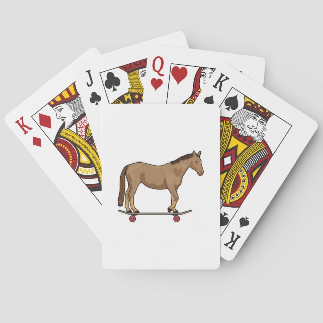 Horse as Skater on Skateboard Poker Cards (Back)