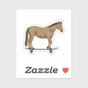 Horse as Skater on Skateboard Sticker