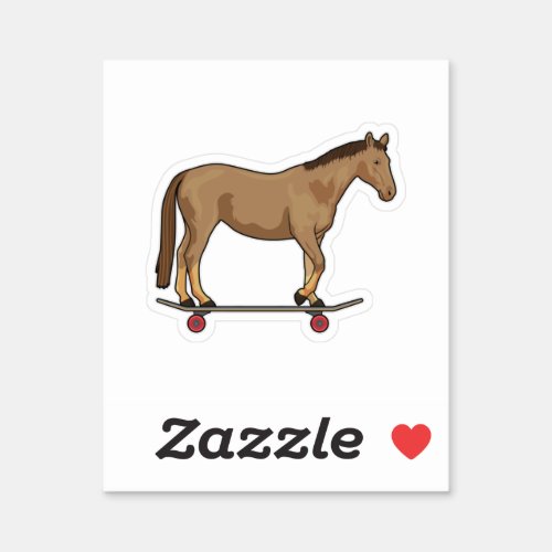 Horse as Skater on Skateboard Sticker