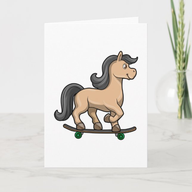 Horse as Skater with Skateboard Card (Front)