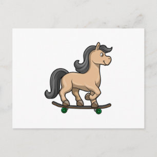 Horse as Skater with Skateboard Postcard