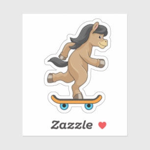 Horse as Skater with Skateboard Sticker
