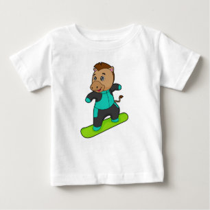 Horse as Snowboarder with Snowboard Baby T-Shirt