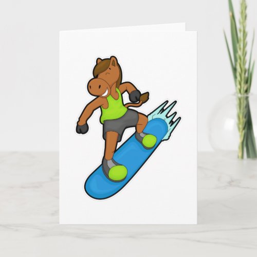 Horse as Snowboarder with Snowboard Card