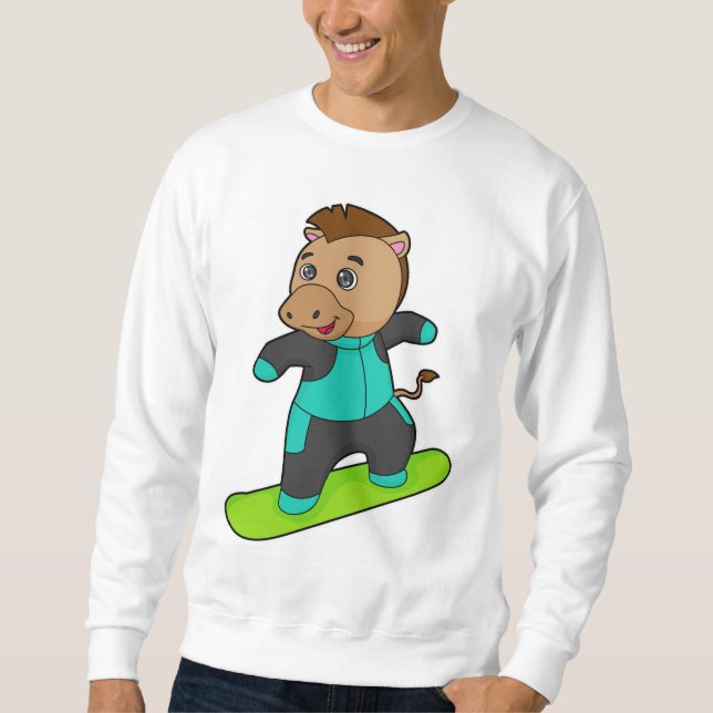 Horse as Snowboarder with Snowboard Sweatshirt (Front)