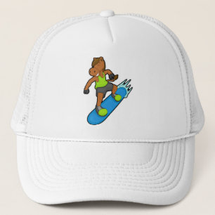 Horse as Snowboarder with Snowboard Trucker Hat