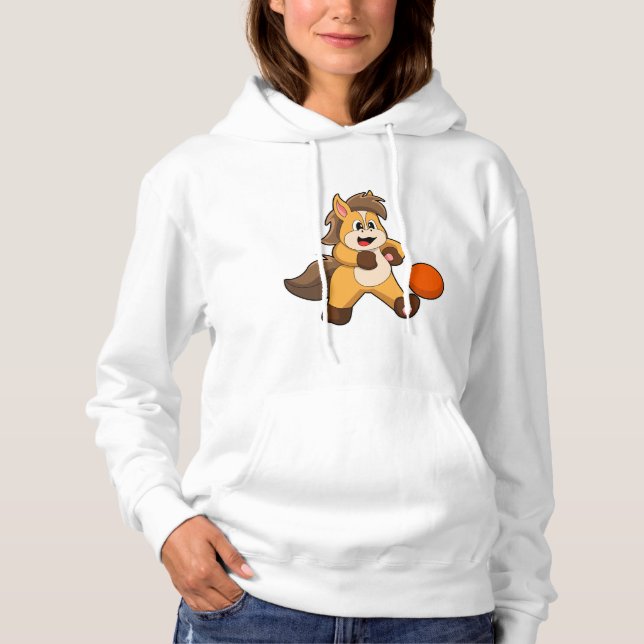 Horse as Soccer player with Soccer ball Hoodie (Front)