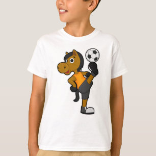 Horse as Soccer player with Soccer ball T-Shirt