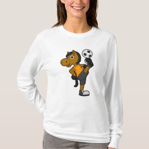 Horse as Soccer player with Soccer ball T-Shirt