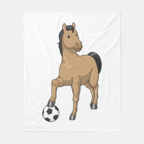 Horse as Soccer player with Soccer Fleece Blanket