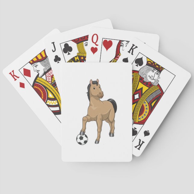 Horse as Soccer player with Soccer Poker Cards (Back)