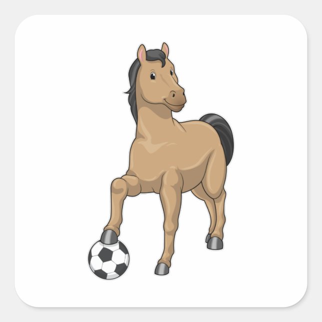 Horse as Soccer player with Soccer Square Sticker (Front)