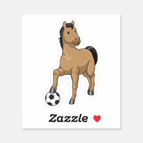 Horse as Soccer player with Soccer Sticker