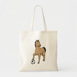 Horse as Soccer player with Soccer Tote Bag