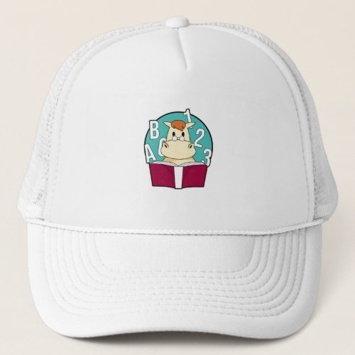 Horse as Student with Glasses  Book Trucker Hat