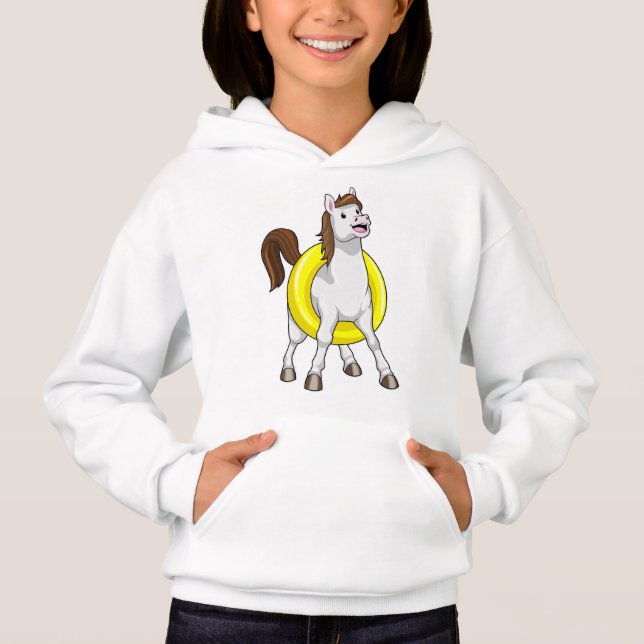 Horse as Swimmer with Lifebouy Hoodie (Front)