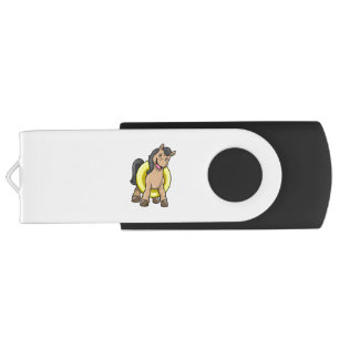 Horse at Beach with Swim ring Flash Drive