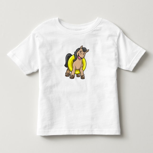 Horse at Beach with Swim ring Toddler T-shirt (Front)