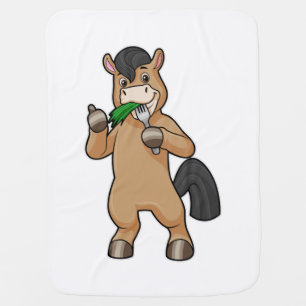 Horse at Eating Vegan Baby Blanket