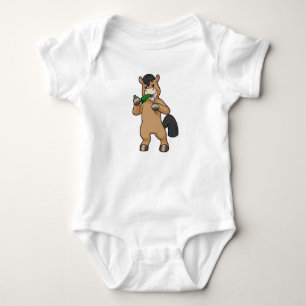 Horse at Eating Vegan Baby Bodysuit