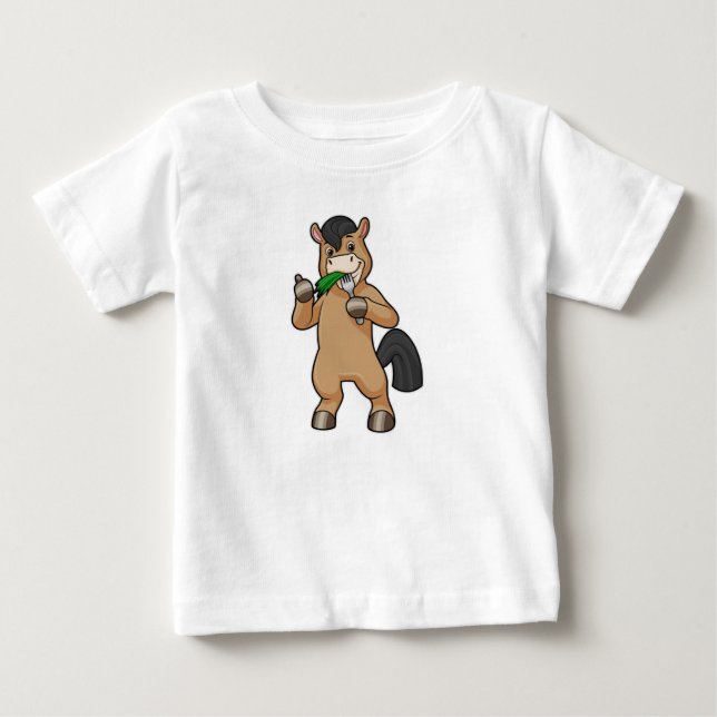 Horse at Eating Vegan Baby T-Shirt (Front)