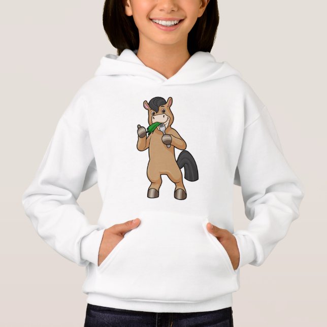 Horse at Eating Vegan Hoodie (Front)
