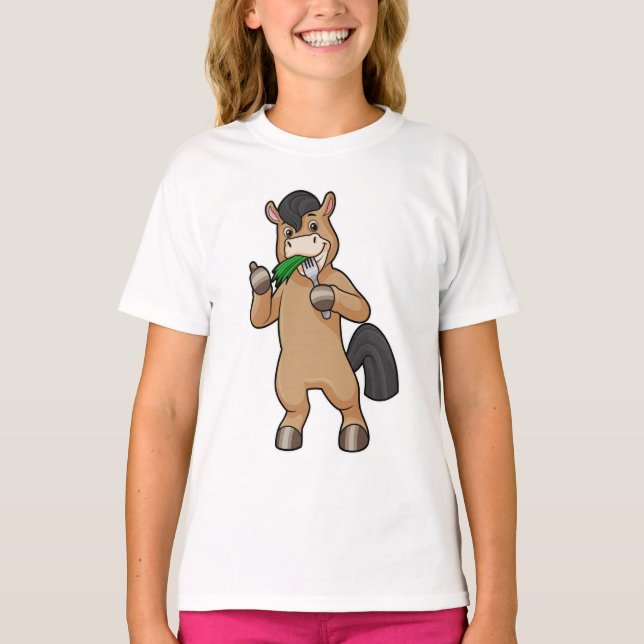 Horse at Eating Vegan T-Shirt (Front)