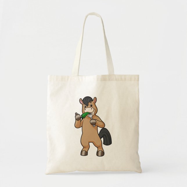 Horse at Eating Vegan Tote Bag (Front)