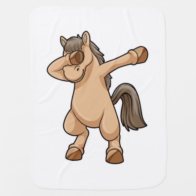 Horse at Hip Hop Dance Dab Baby Blanket (Front)