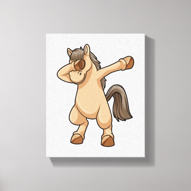Horse at Hip Hop Dance Dab Canvas Print (Front)