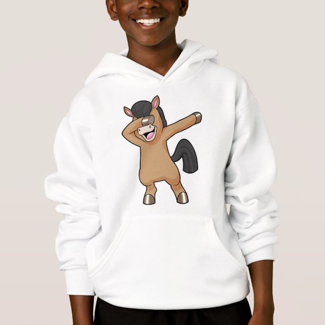 Horse at Hip Hop Dance Dab Hoodie (Front)