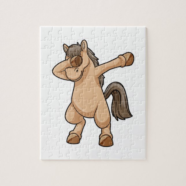 Horse at Hip Hop Dance Dab Jigsaw Puzzle (Vertical)