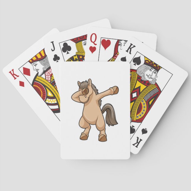 Horse at Hip Hop Dance Dab Poker Cards (Back)