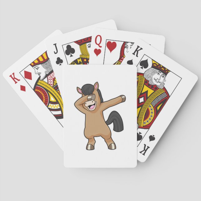 Horse at Hip Hop Dance Dab Poker Cards (Back)