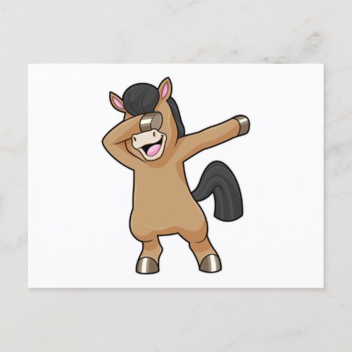 Horse at Hip Hop Dance Dab Postcard