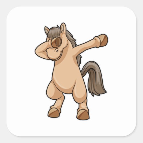 Horse at Hip Hop Dance Dab Square Sticker