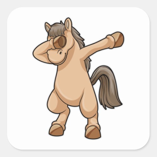 Horse at Hip Hop Dance Dab Square Sticker