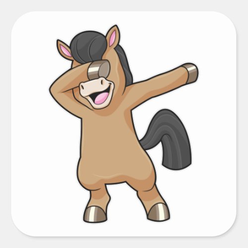 Horse at Hip Hop Dance Dab Square Sticker