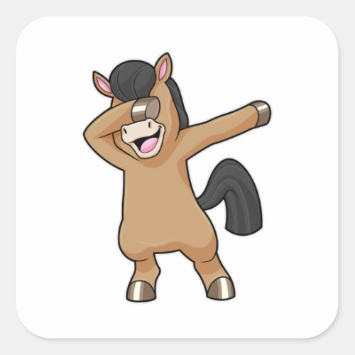 Horse at Hip Hop Dance Dab Square Sticker