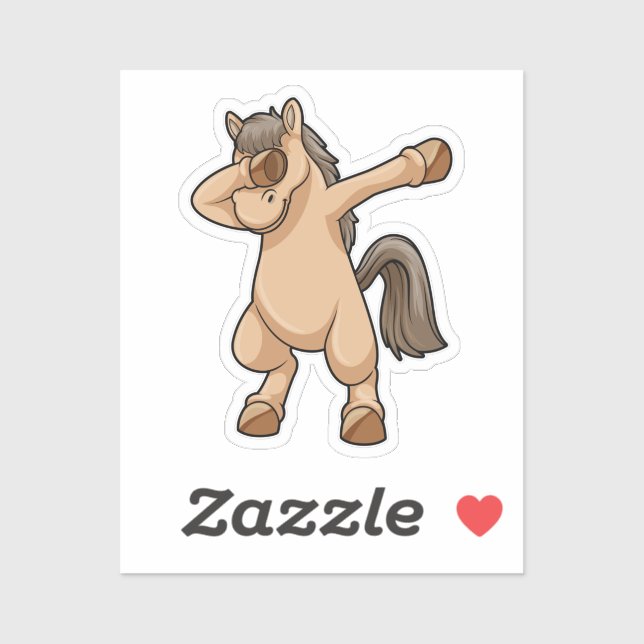 Horse at Hip Hop Dance Dab Sticker (Sheet)