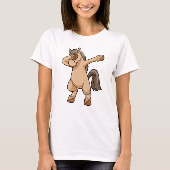 Horse at Hip Hop Dance Dab T-Shirt (Front)
