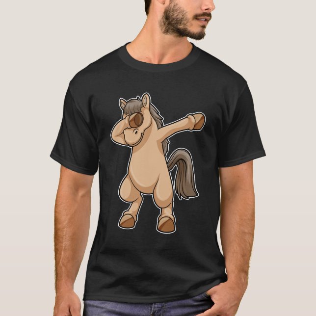 Horse at Hip Hop Dance Dab T-Shirt (Front)