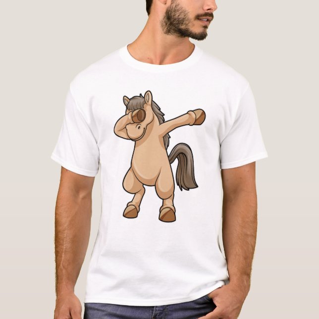 Horse at Hip Hop Dance Dab T-Shirt (Front)