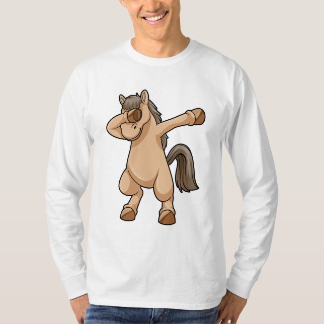 Horse at Hip Hop Dance Dab T-Shirt (Front)