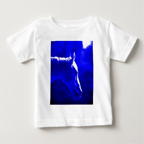 Horse At Night _ Horse In Moonlight Baby T_Shirt