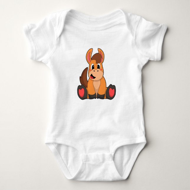 Horse at Sitting Baby Bodysuit (Front)