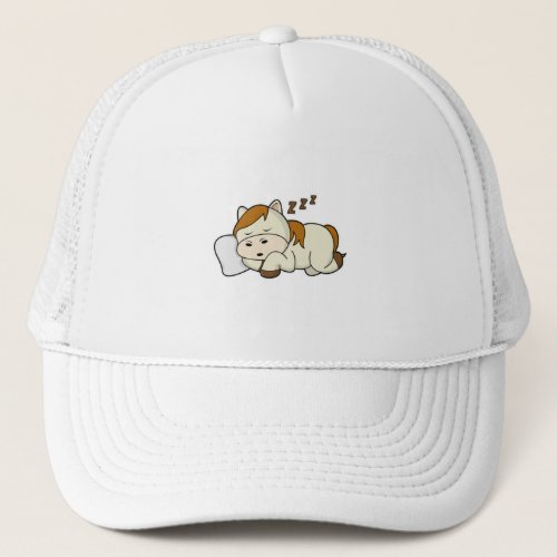 Horse at Sleeping with Pillow Trucker Hat