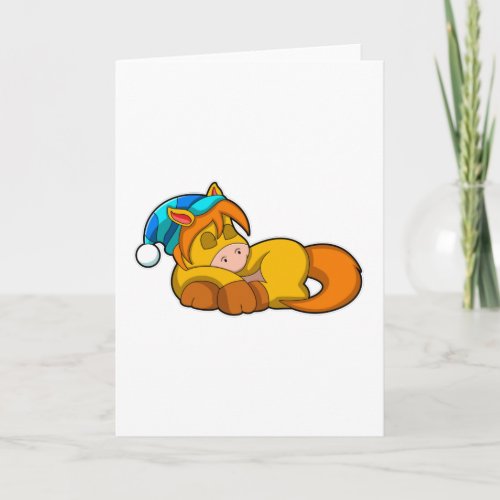 Horse at Sleeping with Sleepyhead Card